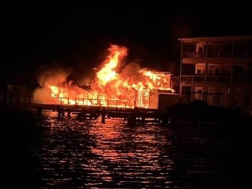 Firefighters Work To Contain A Blaze In Simpson Bay On Sint Maarten This Morning