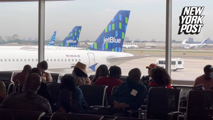 JetBlue Plane Headed For Puerto Rico Hits Empty Aircraft @ JFK Airport