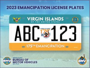 New Mandatory USVI 175th Emancipation Commemorative License Plates Available