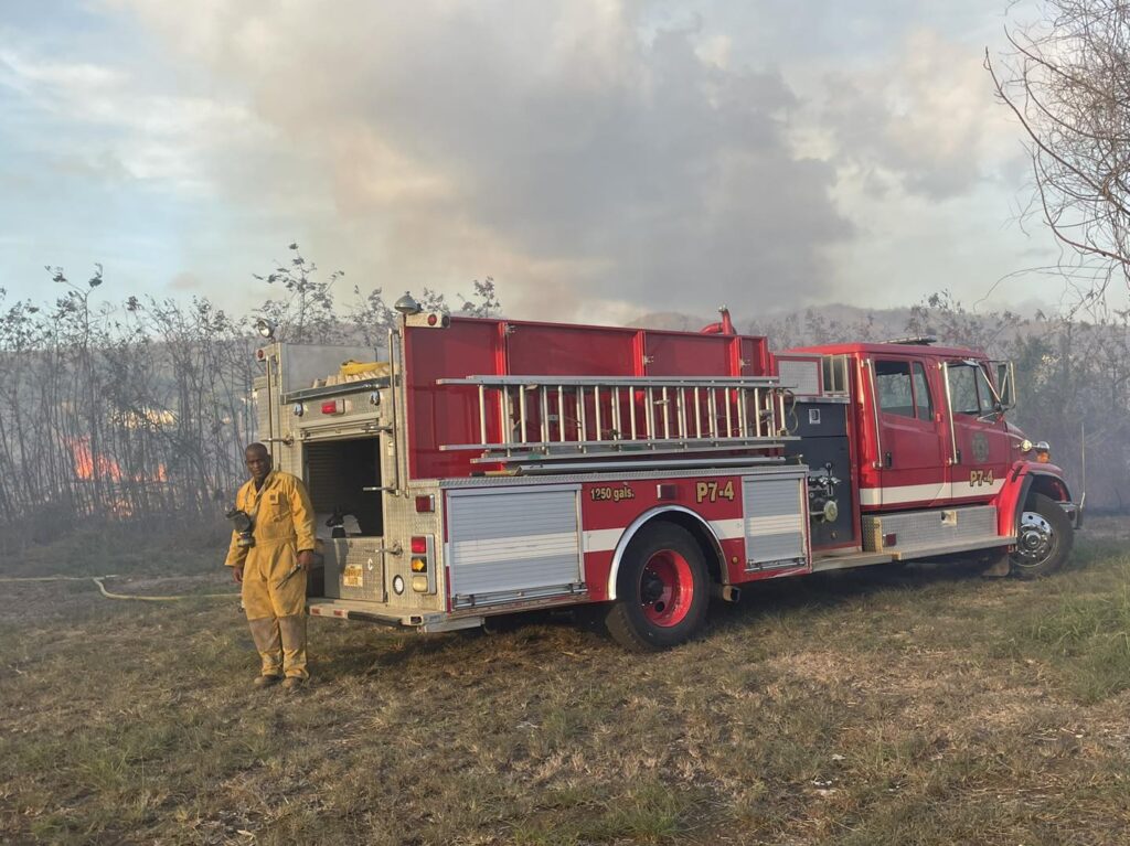 Firefighters Extinguish Blaze On Agricultural Land During Drought In St. Croix