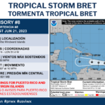 Tropical Storm Bret Running Out Of Gas … Will Pass Well South of USVI and Puerto Rico
