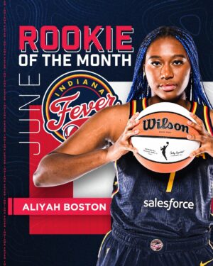 Indiana Fever's Aliyah Boston named WNBA Rookie of the Month again