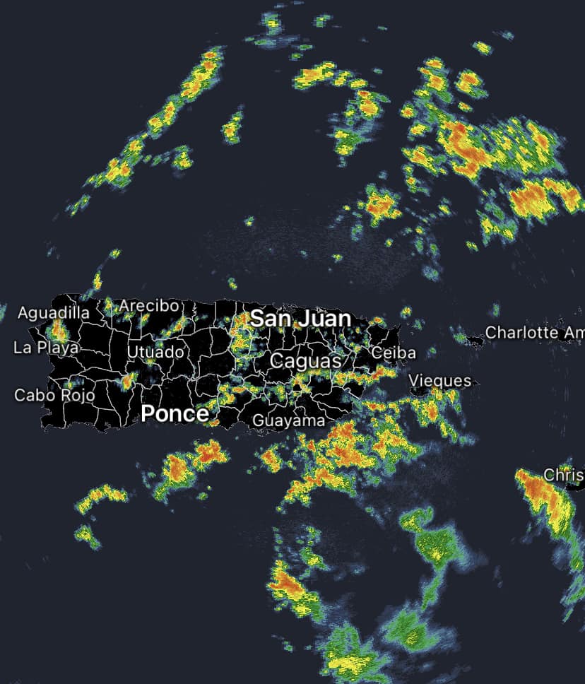 Heavy Thunderstorms, Strong Winds Approach St. Croix, Vieques, SW Puerto Rico