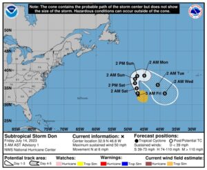 Subtropical Storm Don Forms Over The Central Atlantic