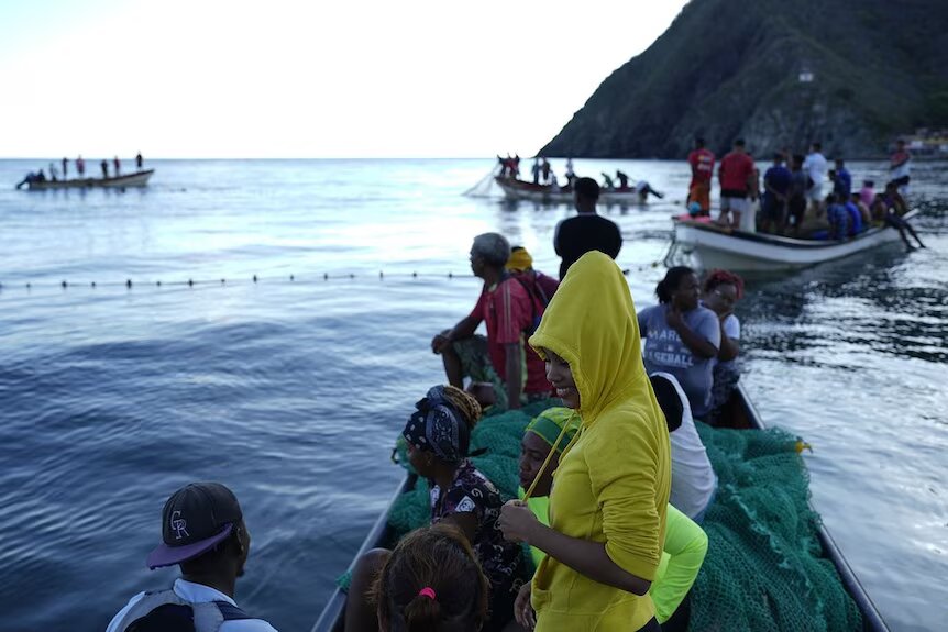 Venezuelan women increasingly taking up gruelling work of fishing in the Caribbean
