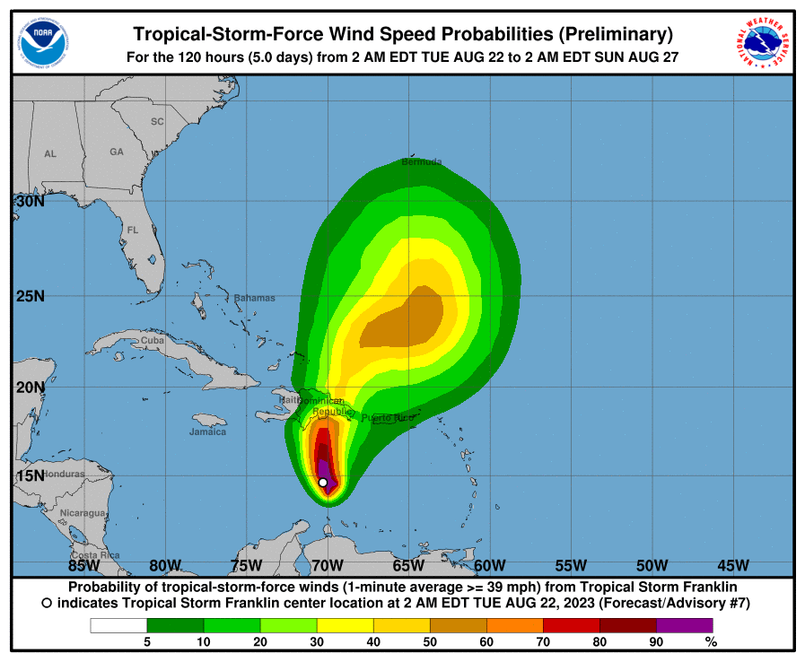 Franklin Could Spin Up Into A Storm That Soaks Hispaniola