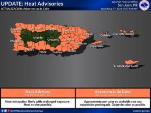 Heat Advisories Remain In Effect For USVI and Puerto Rico