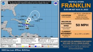 Southern Puerto Rico Could Get 4 Inches of Rain With Passing of Tropical Storm Franklin