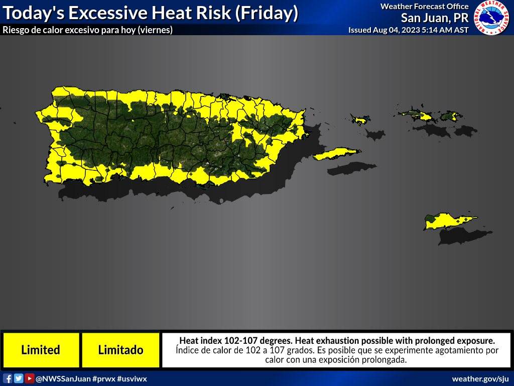 Extreme Heat Warnings Remain In Effect For The U.S. Virgin Islands and Puerto Rico
