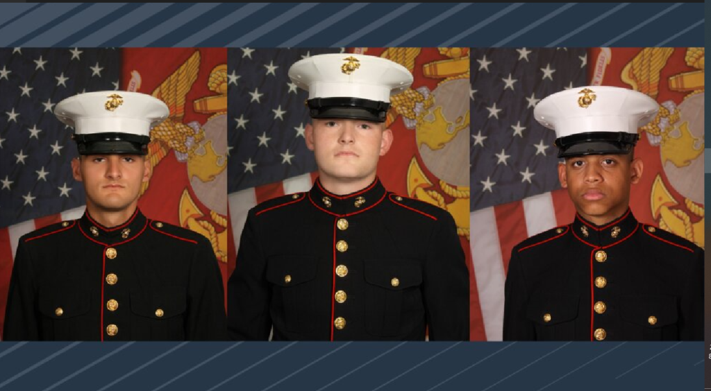 3 United States Marines died of carbon monoxide poisoning in a car