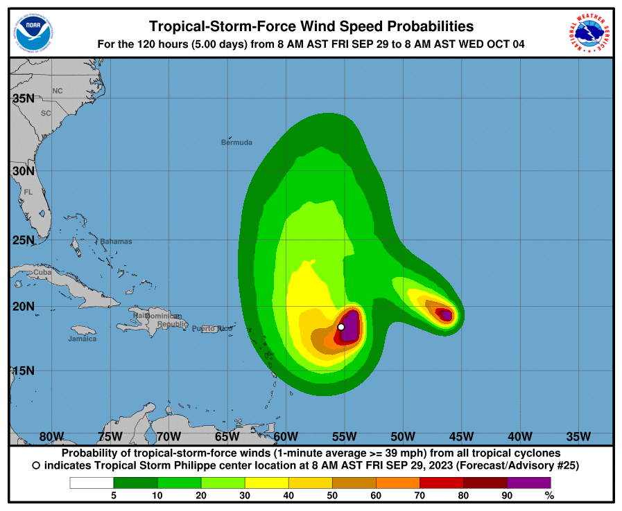 Twin Systems Philippe and Rina Won't Threaten USVI or Puerto Rico