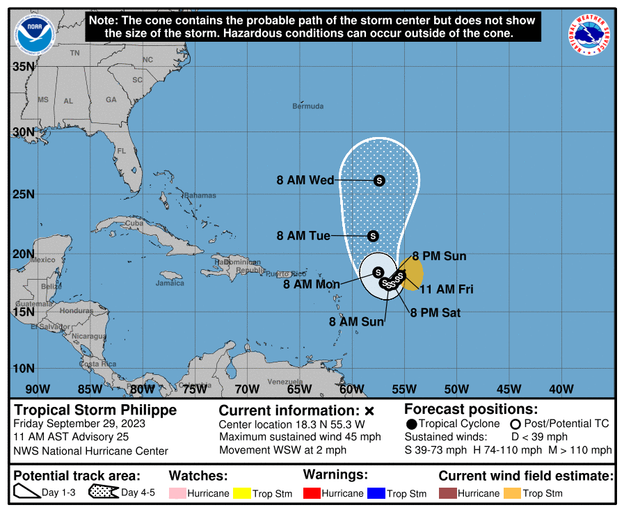 Twin Systems Philippe and Rina Won't Threaten USVI or Puerto Rico