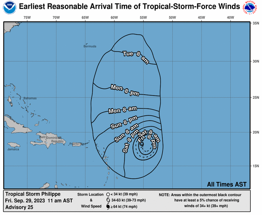 Twin Systems Philippe and Rina Won't Threaten USVI or Puerto Rico