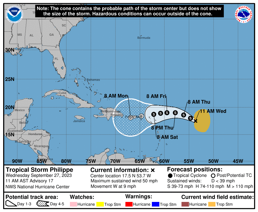 Tropical Storm Philippe Won't Bring Strong Winds, But A 'Wet Pattern,' NWS Says