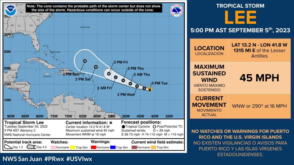 VITEMA director gives update on newly formed Tropical Storm Lee