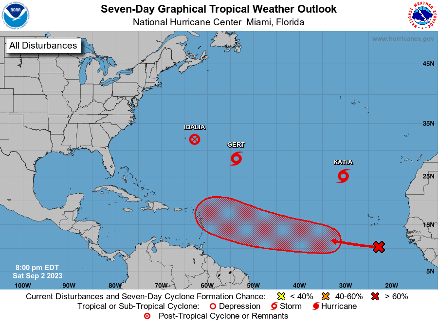 Seven-Day Tropical Weather Outlook; Next Hurricane Will Come Close To The Caribbean