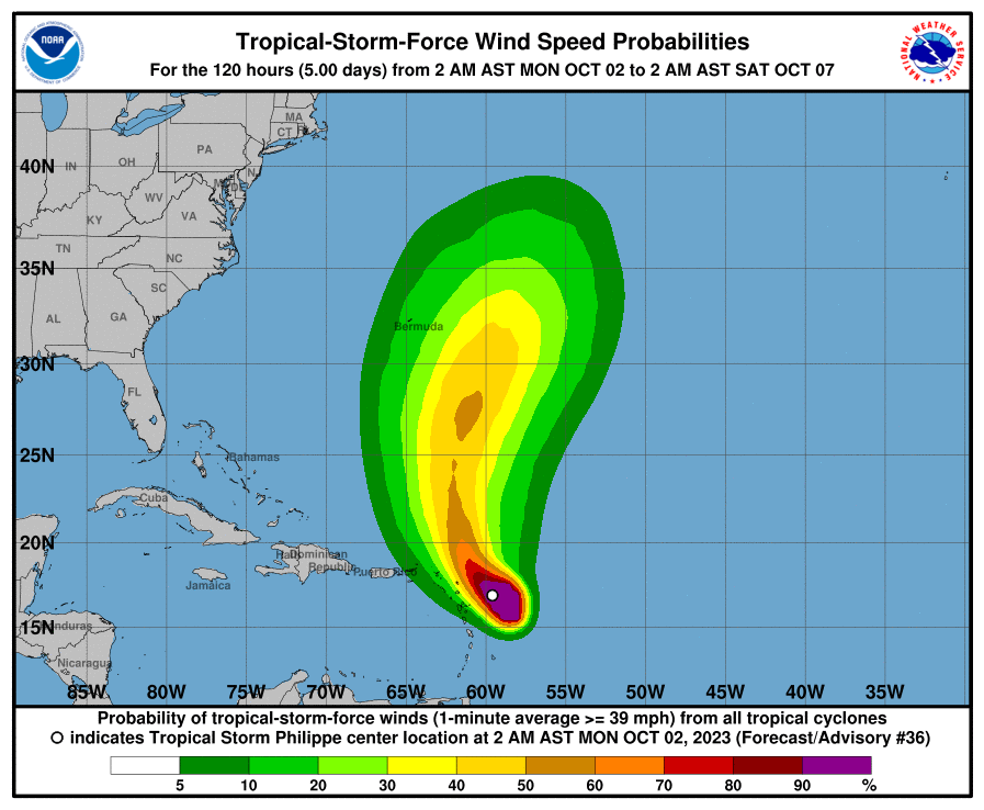 USVI Hopes T.S. Philippe Will Drop Rain