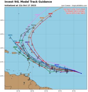 National Hurricane Center tracking system with high chance of becoming tropical depression