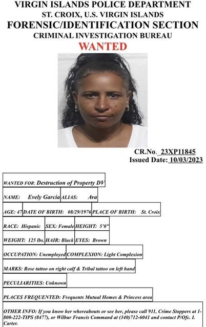 Help Police Find Evely 'Ava' Garcia Wanted For Domestic Violence On St. Croix