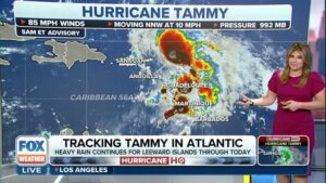Heavy rains drench northeast Caribbean as Hurricane Tammy spins into open waters