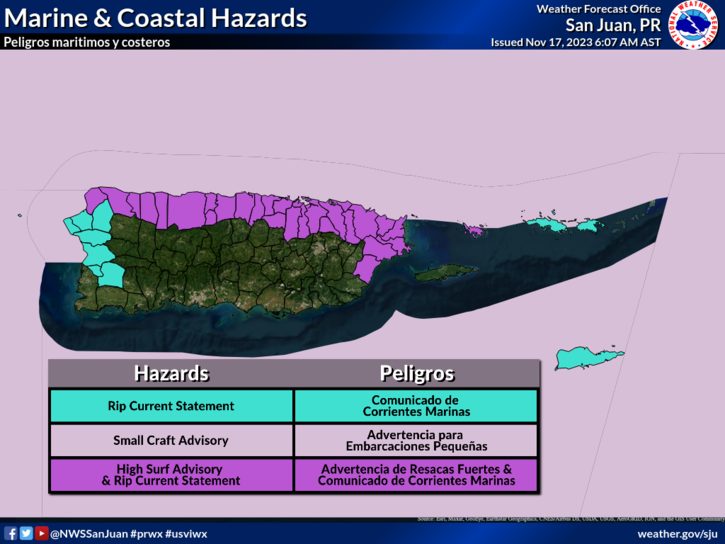 Showers forecast along with hazardous marine conditions