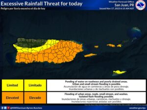 Showers forecast along with hazardous marine conditions