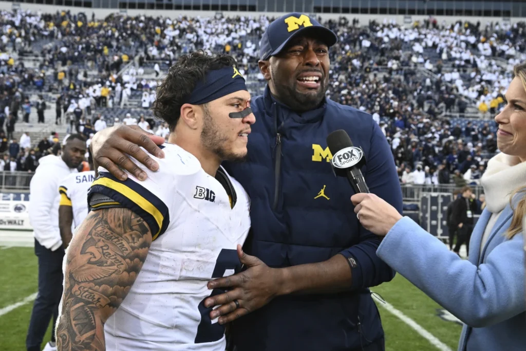 Without Jim Harbaugh, No. 2 Michigan grinds past No. 9 Penn State with 32 straight runs in 24-15 win