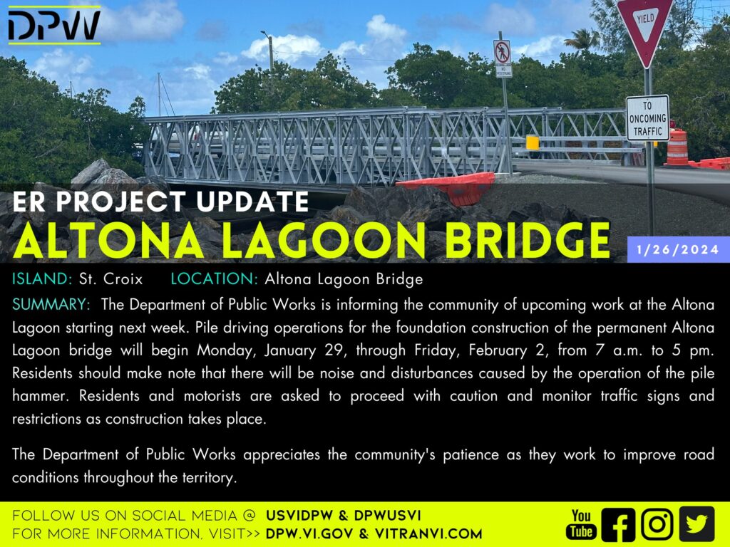 Altona Lagoon Bridge work begins in St. Croix