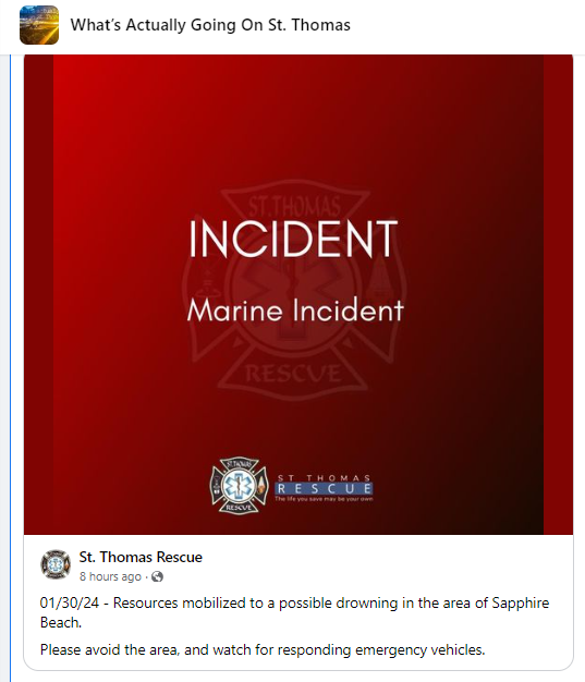 St. Thomas Rescue Saves A Man From Drowning At Sapphire Beach