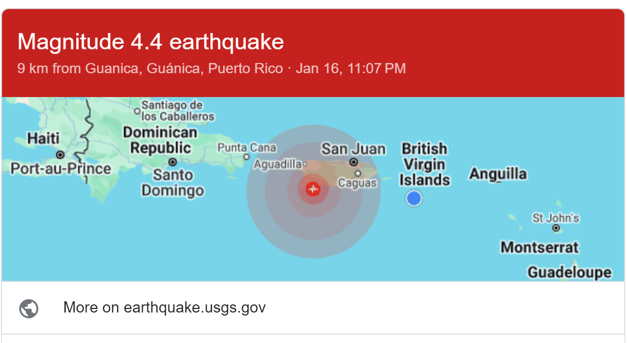4.6-magnitude earthquake rattles Puerto Rico