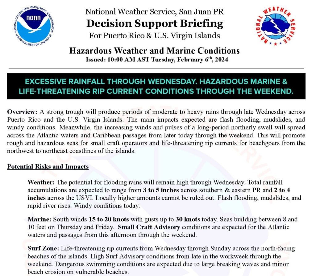 Hazardous Weather and Marine Conditions Begin Today, NWS Says