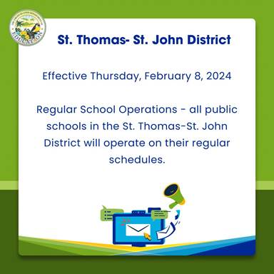 Classes Are Back In Session For All Public Schools In St. Thomas-St. John