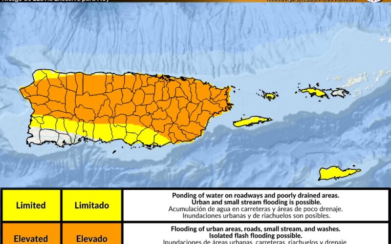 'Elevated risk of flooding' in Puerto Rico