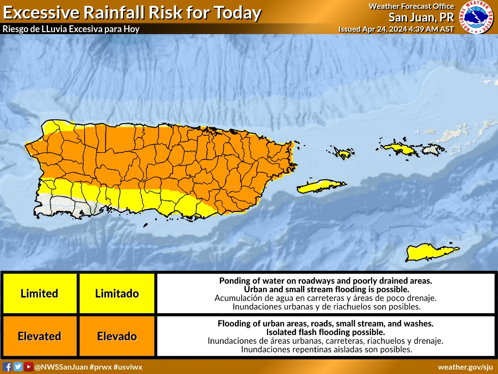 'Elevated risk of flooding' in Puerto Rico