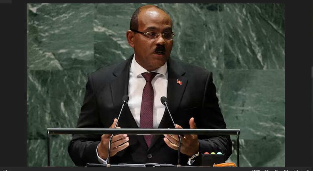 Antigua PM blasts 'empty' climate promises at UN small islands summit