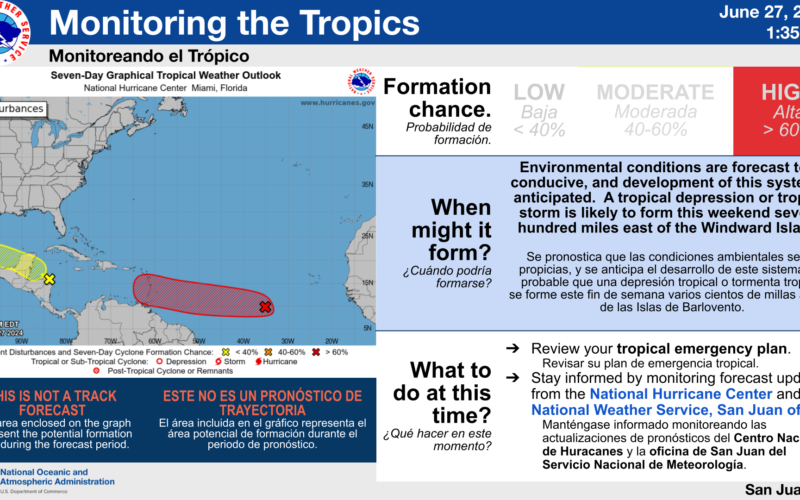 Tropical Storm Beryl to pass well south of St. Croix