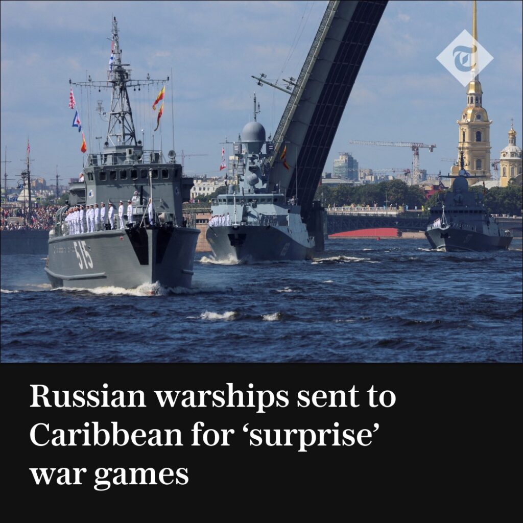 Russian warships headed to Caribbean for drills as tensions rise over Ukraine