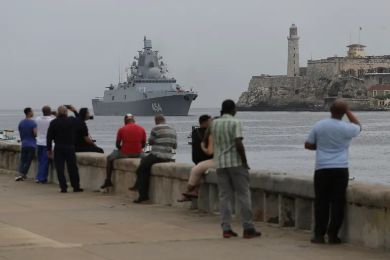 Russian navy fleet, including frigate, nuclear-powered sub, arrives in Cuba