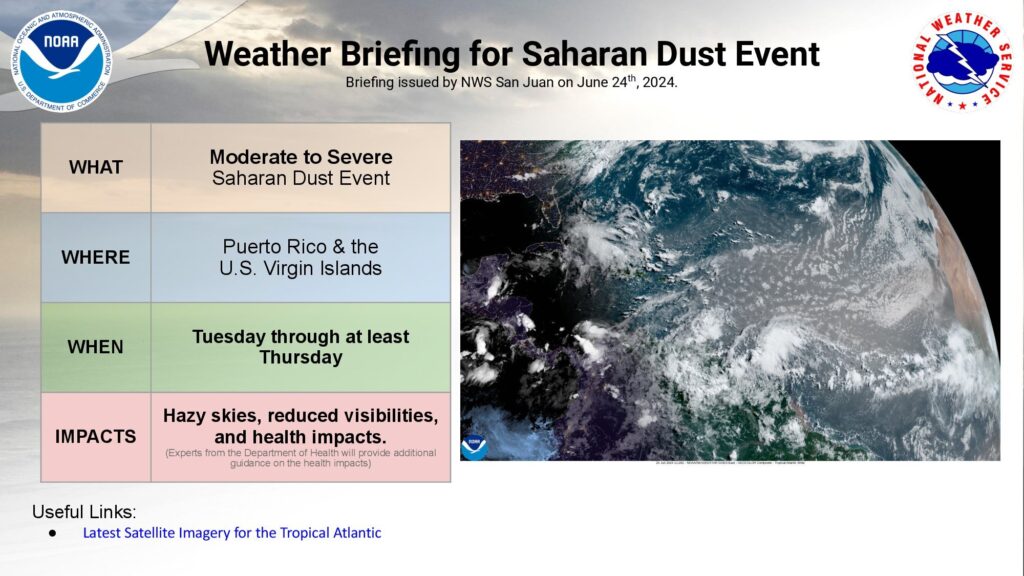 Dense cloud of Saharan dust sets in