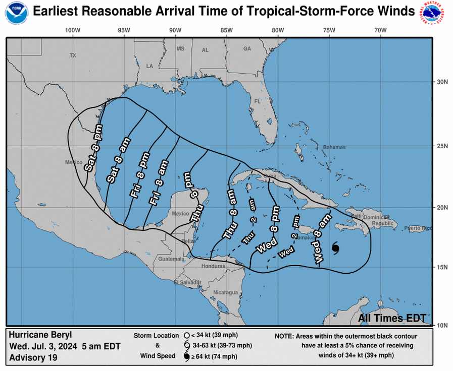 Hurricane Beryl remains Category 4 storm as it heads to Jamaica; seven dead