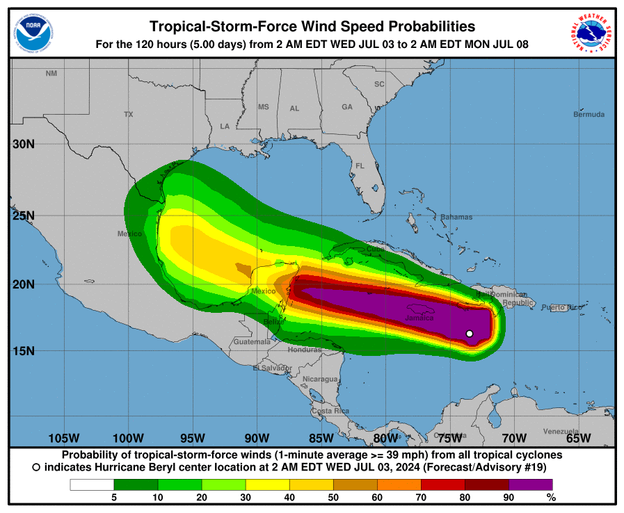 Hurricane Beryl remains Category 4 storm as it heads to Jamaica; seven dead