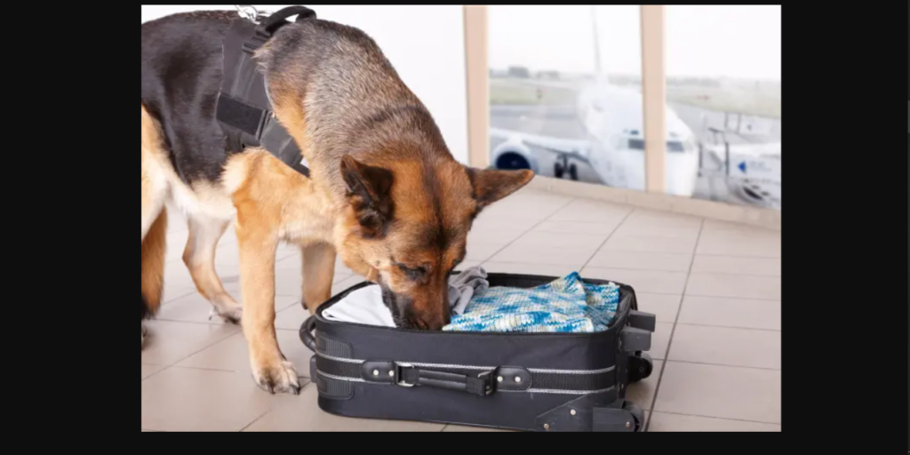 Drug-sniffing dog not fooled by woman placing bags of frozen shrimp with the cocaine bricks in her luggage