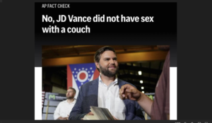 AP Declares That 'JD Vance Did Not Have Sex With A Couch' In Fact Check