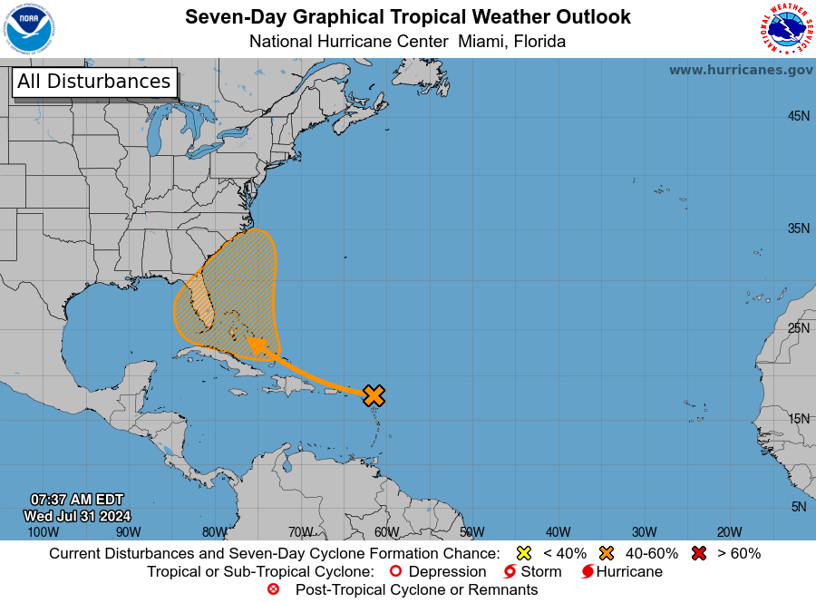 Tropical depression primed to form this weekend