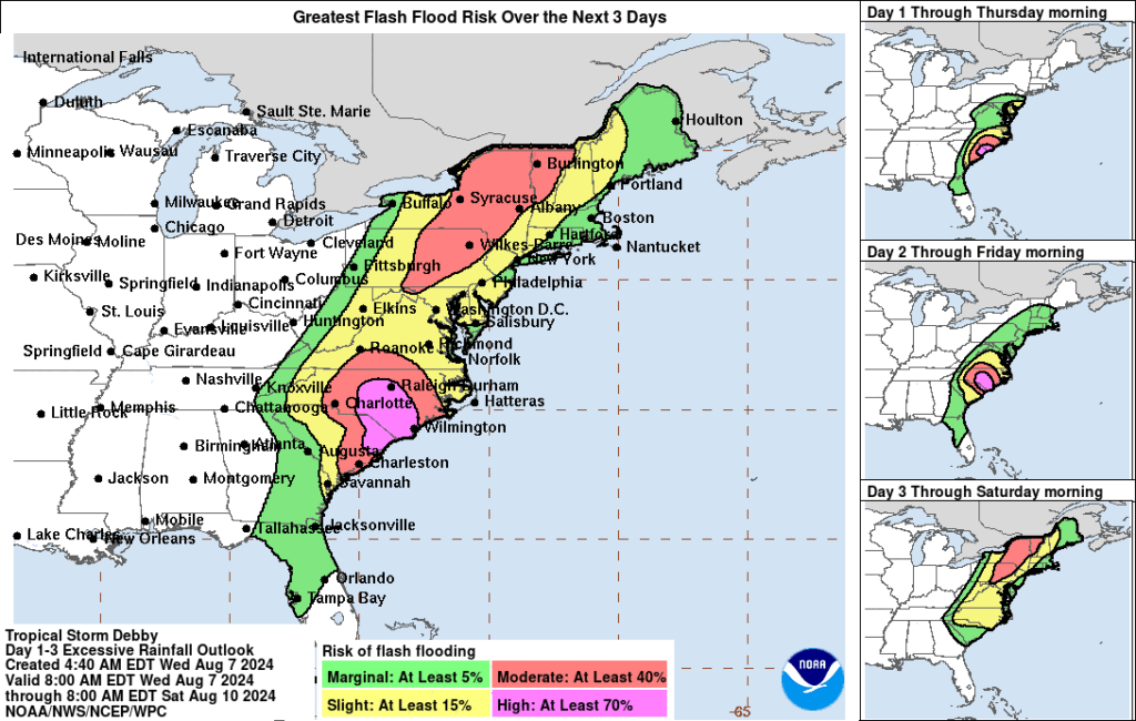 Tropical Storm Debby to make second landfall in the US in South Carolina