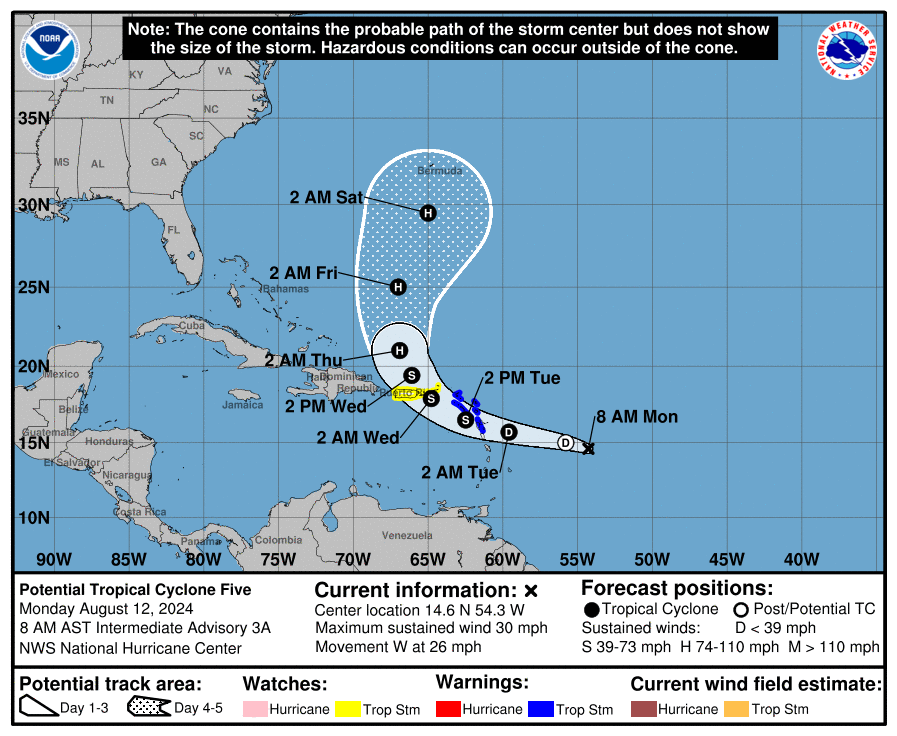 Potential Tropical Cyclone Five is expected to become the third hurricane of 2024 season