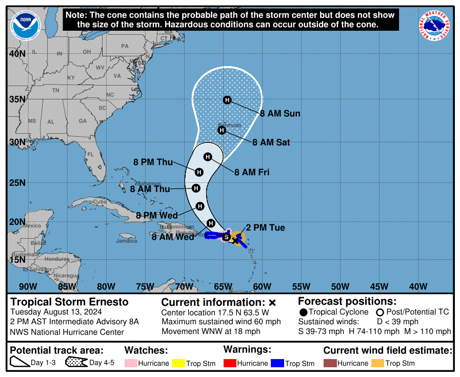 Hurricane Watch in effect for the Virgin Islands, Vieques and Culebra