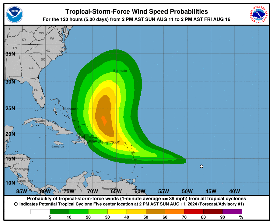 'Fish storm' expected to pass north of the USVI as a strong tropical cyclone