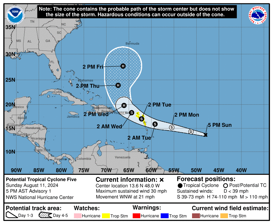 'Fish storm' expected to pass north of the USVI as a strong tropical cyclone