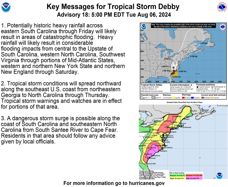 Tropical wave pushes northwest towards Cancun; Tropical Storm Debby over Georgia